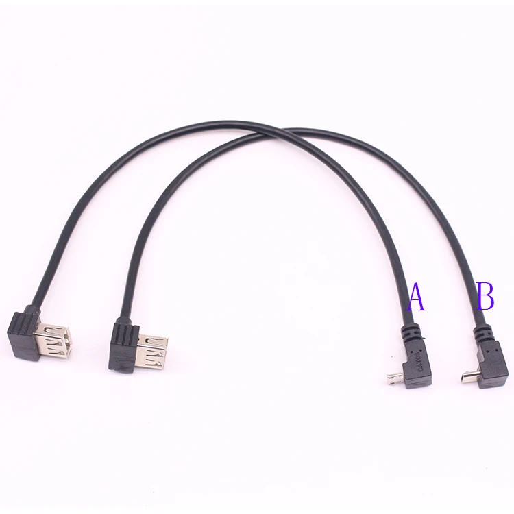 

90 Degree Right Angle turn upper or down USB  Female to Micro USB Male USB 2.0 Cable USB Male to Female 30cm Extension Cable