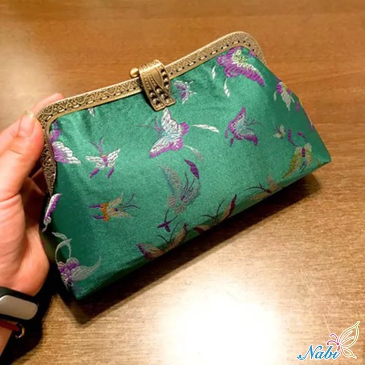 DIY тканевая женская сумка, Женская Ручная работа, ткань для сумок, пакет с бабочкой, японская волна, китайский дизайн с красным коронным краном - Цвет: Y606