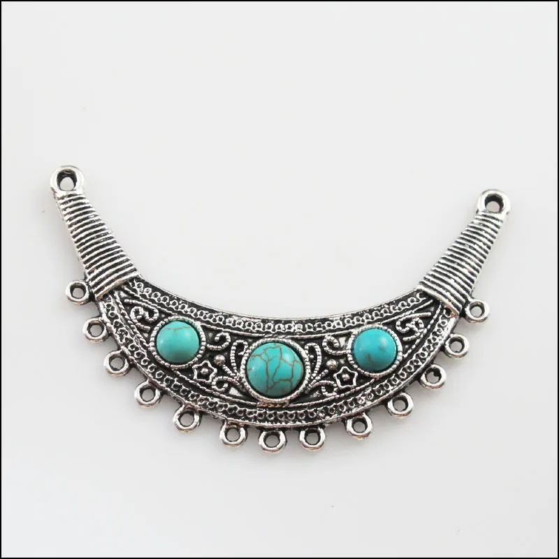 

New 1Pc Retro Tibetan Silver Moon Charms Pendants Connectors 40x67.5mm