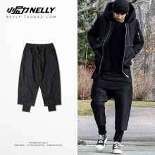 В европейском и американском стиле; в стиле уличного хип-хоп; ветрозащитные брюки; черные двойные эластичные брюки; со звездами