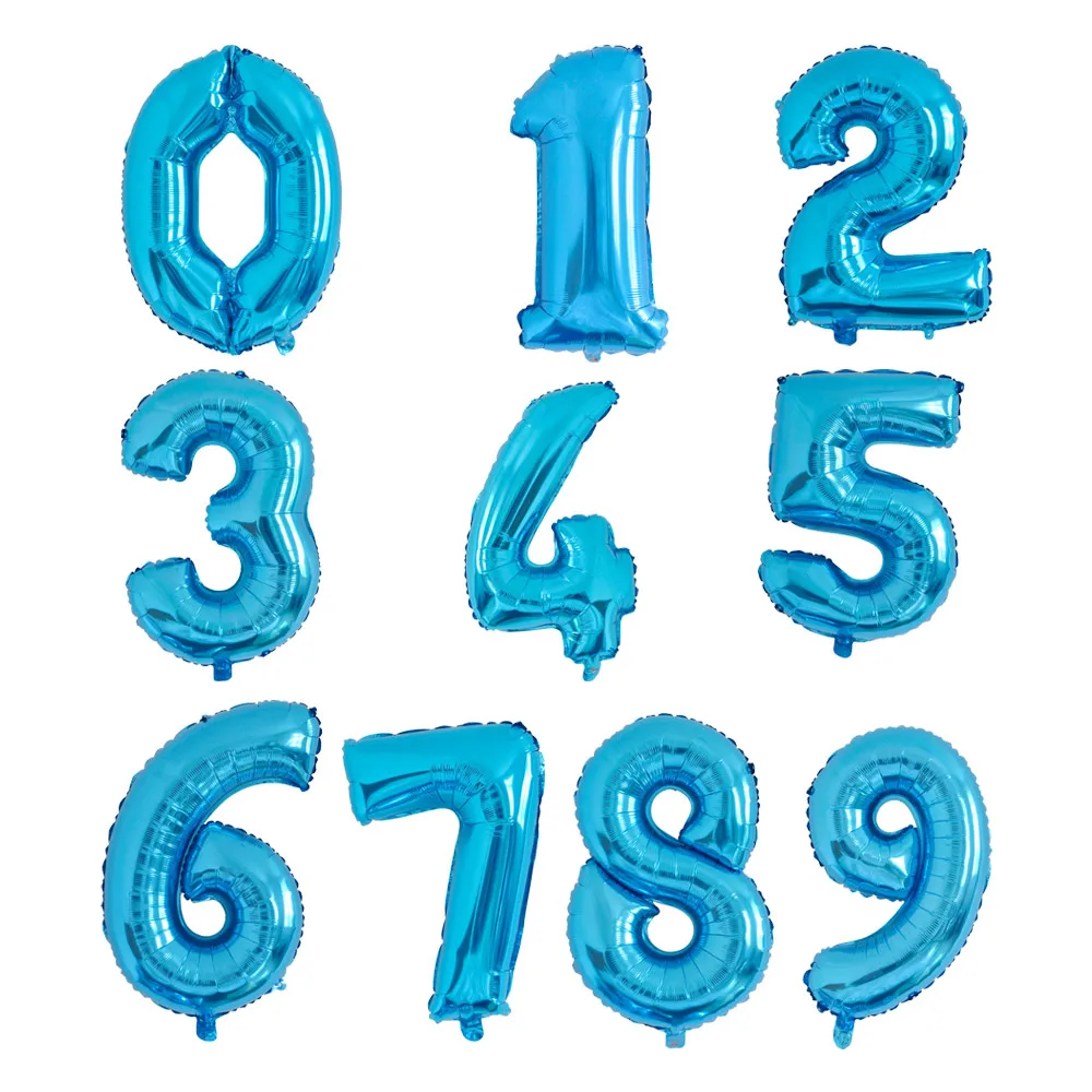 Воздушные цифры 4" шар большой синий розовый цифра Гелиевый шар, фольга Воздушные шары С Днем Рождения Вечеринка год украшения воздушный шар - Цвет: blue