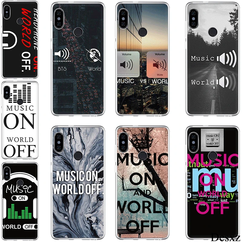 

Soft Tpu Case for xiaomi Redmi Note 4 4X 5 6 5A Pro Prime music on world off Cases Cover