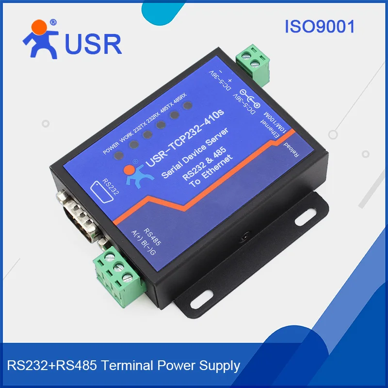 

USR-TCP232-410S Ethernet Converter RS232 RS485 Port with ModBus RTU to ModBus TCP and CE FCC RoHS