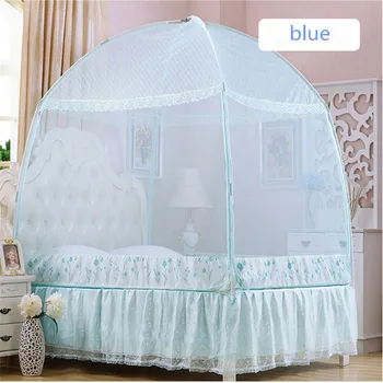 

Home textile Mongolian Yurt Mosquito net blue netting for double bed students insect bed canopy Summer netting for good sleep