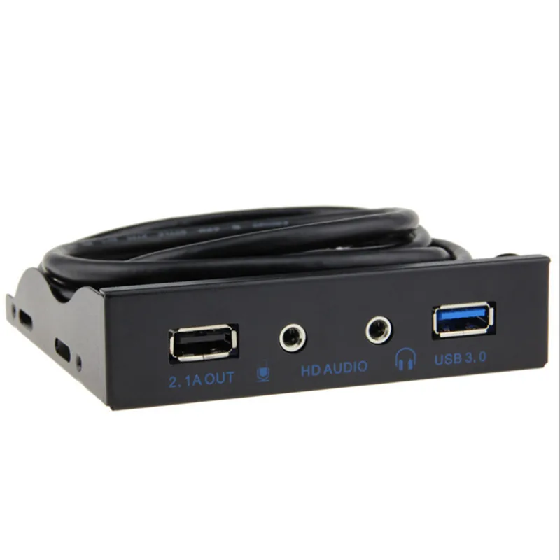  USB 3.0 1 Port Metallo Pannello Frontale Hub USB con 1 USB 2.1A CARICATORE/1 HD Porta di Uscita Aud