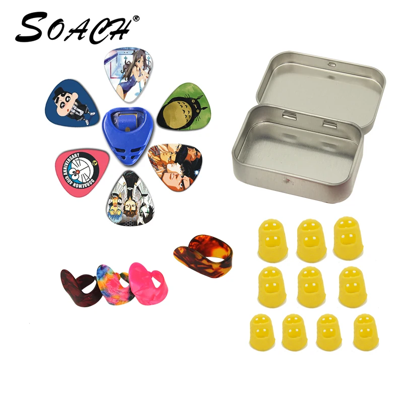 2018 SOACH nuevo Kit de herramienta set guitarra: celuloide dedos, juegos de dedos, hojalata bo, dial set Guitarra partes Accesorios 2018 SOACH nuevo Kit de herramienta set guitarra: celuloide dedos, juegos de dedos, hojalata bo, dial set Guitarra partes Accesorios