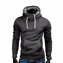 New Autumn Hoodies Men Fashion Brand Pullover Solid Color Red BrownTurtleneck Sportswear Sweatshirt Men’S Tracksuits Moleton