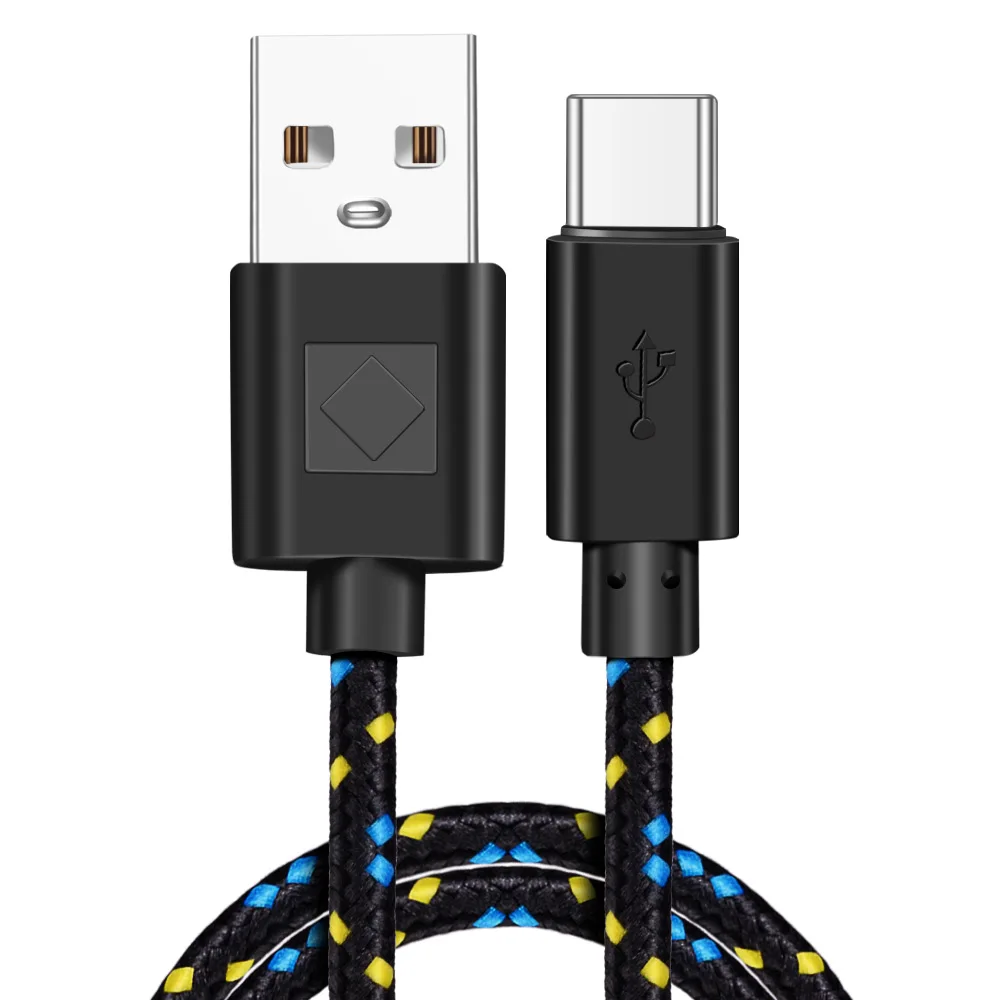 OLAF Mobile Phone Type C Cable for Samsung S9, Fast Charge USB Type-C Cord Cable for Xiaomi mi8 USB Cables for Huawei honor 10 Black Cable