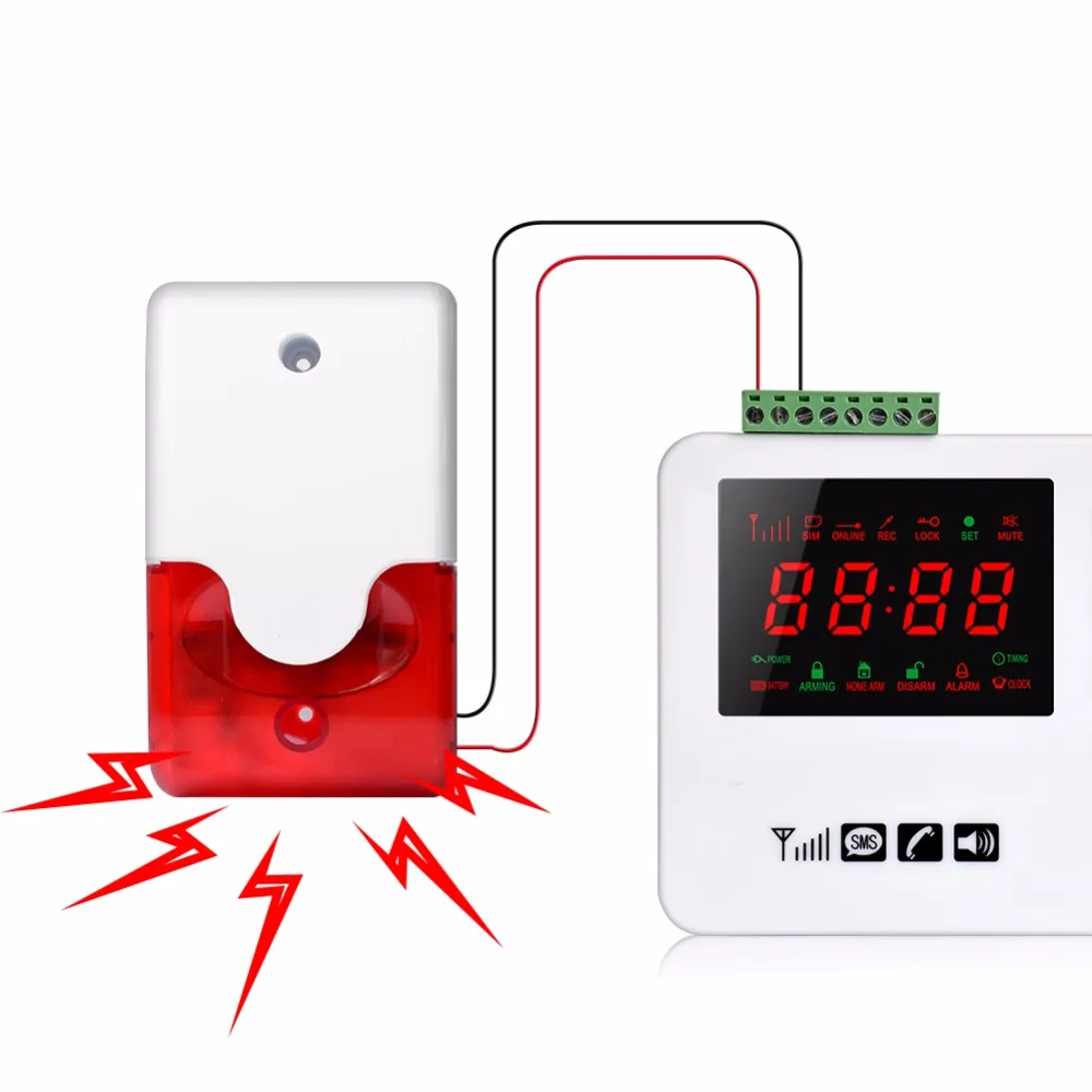 Проводная стробовая сирена 12V 24V 220V звуковая сигнализация с тактовой мерцающей