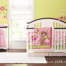 Промо-акция! 4 шт. детские постельные принадлежности для кроватки, набор пододеяльников вокруг бампера, матрац, простыня для девочек(бампер+ одеяло+ покрывало для кровати+ юбка для кровати