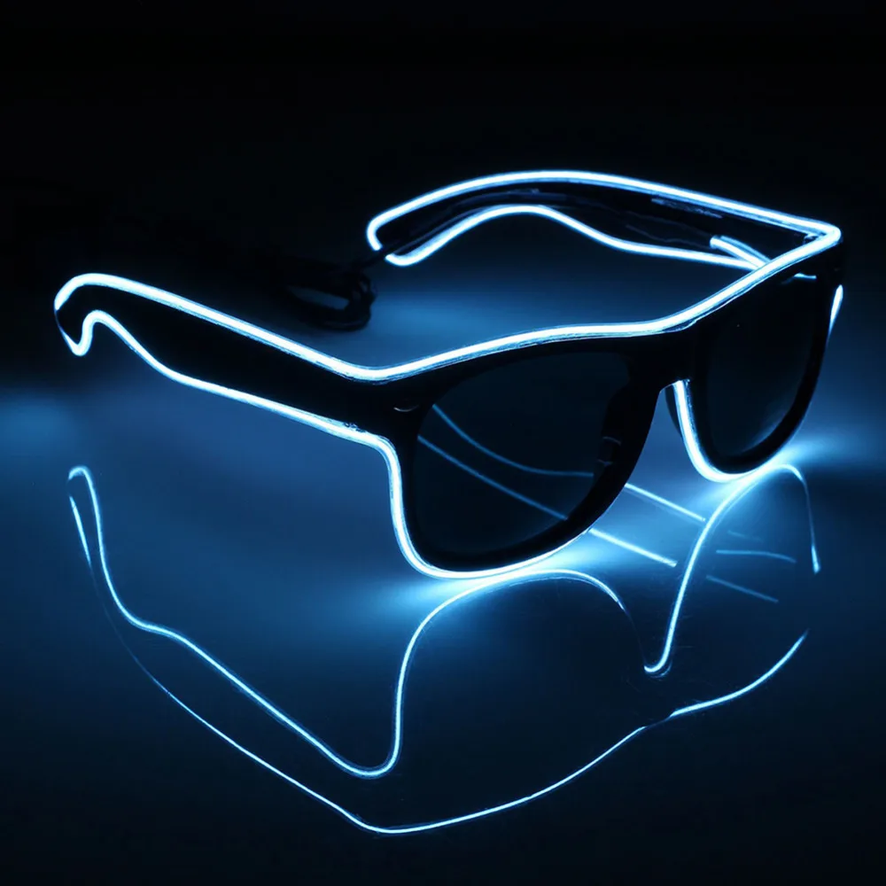 el炫丽发光眼镜 夜店表演闪光眼镜 荧光舞表演 百叶窗led眼镜