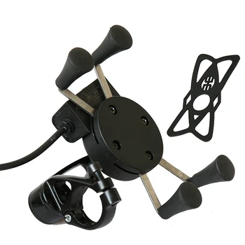 

Multi-function 30V Automatic Power Off Universal Motorcycle Phone Mount Holder With USB Charger for Most Phone and GPS Device