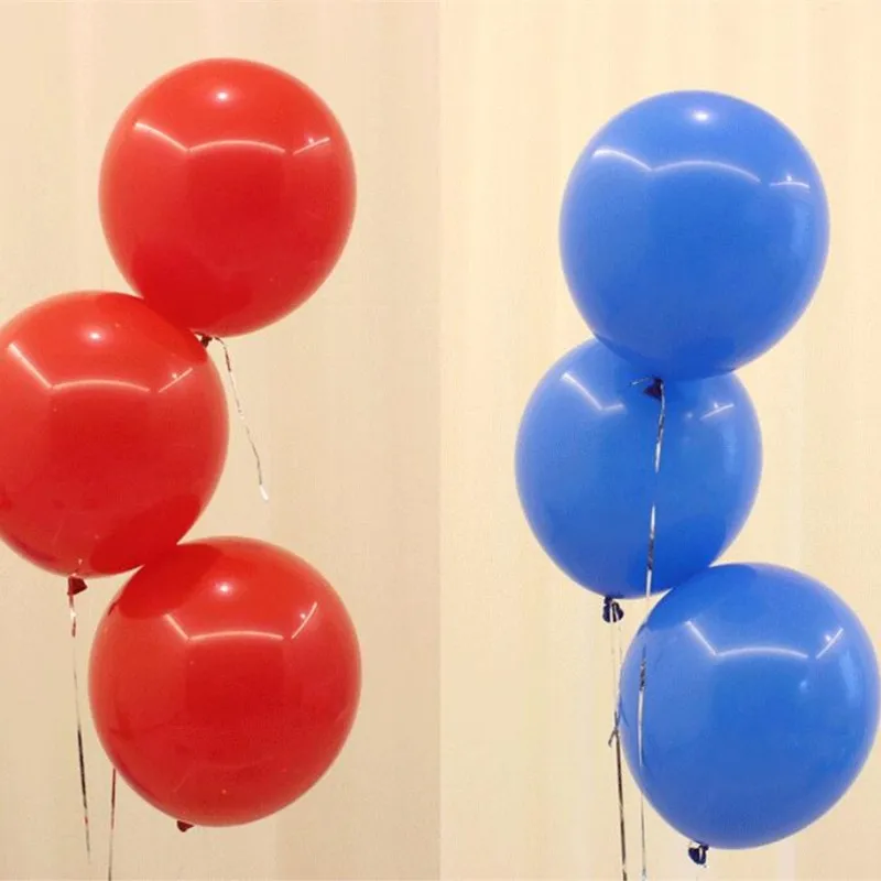 

Red balloons 50pcs/lot10 inch 2.2g round standard latex blue ballon baby 1 year birthday party balloon wedding decor kids toys