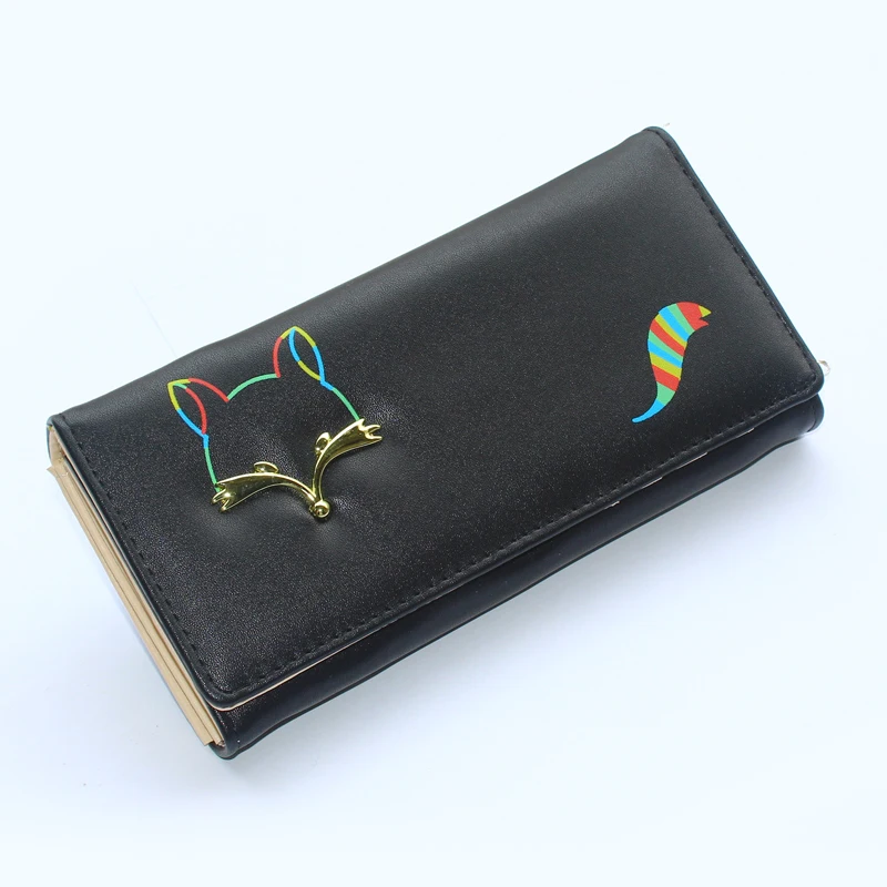 

Luxary Lady Wallets Fox Pattern Casual ID Cards Holder Lady Coin Purse Handbags Money Bags Woman Wallet Purses Carteira Feminina