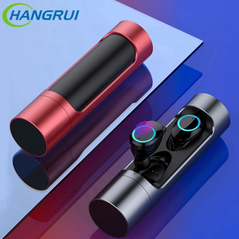 

Hangrui TWS Touch Control Mini Bluetooth Earphone Stereo Fever Sound Earplug Headset HiFi Headphone With Mic Earphones For Phone