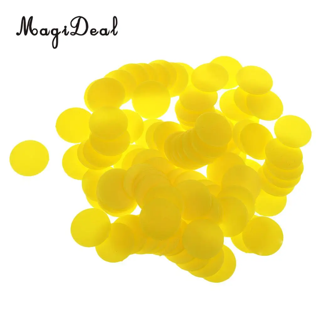 MagiDeal 100 Opaque Plastic Board Game Counters Tiddly winks Numeracy Teaching for Pub Club Party Supplies Birthday Gift