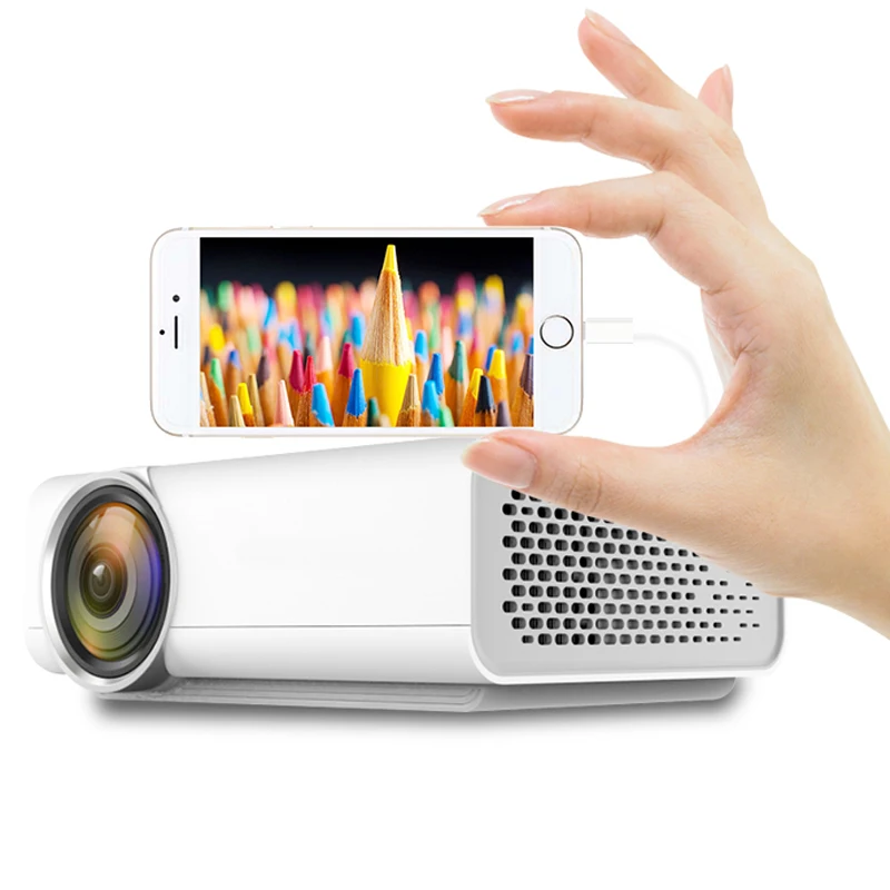 Portable Mini Video Projector HD 1080P 2200 Lumens Multimedia LCD Home Theater Projector W/HDMI Cable Support HDMI USB SD Card Portable Mini Video Projector HD 1080P 2200 Lumens Multimedia LCD Home Theater Projector W/HDMI Cable Support HDMI USB SD Card