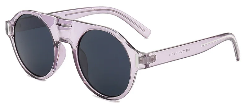 SHAUNA Ретро Круглые Солнцезащитные очки для женщин модные мужские солнцезащитные очки UV400 - Цвет линз: Grey Black
