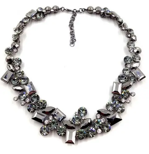 Высокое Качество Z полное модное ожерелье с кристаллами чокер ошейник нагрудник ожерелье с кристаллами для женщин Гладкая спина без клея