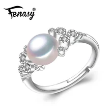 FENASY обручальное кольцо, ювелирные изделия из жемчуга, кольца в виде цветка для женщин, кольцо из стерлингового серебра 925 пробы, богемное кольцо с драгоценным камнем для женщин, хорошее ювелирное изделие