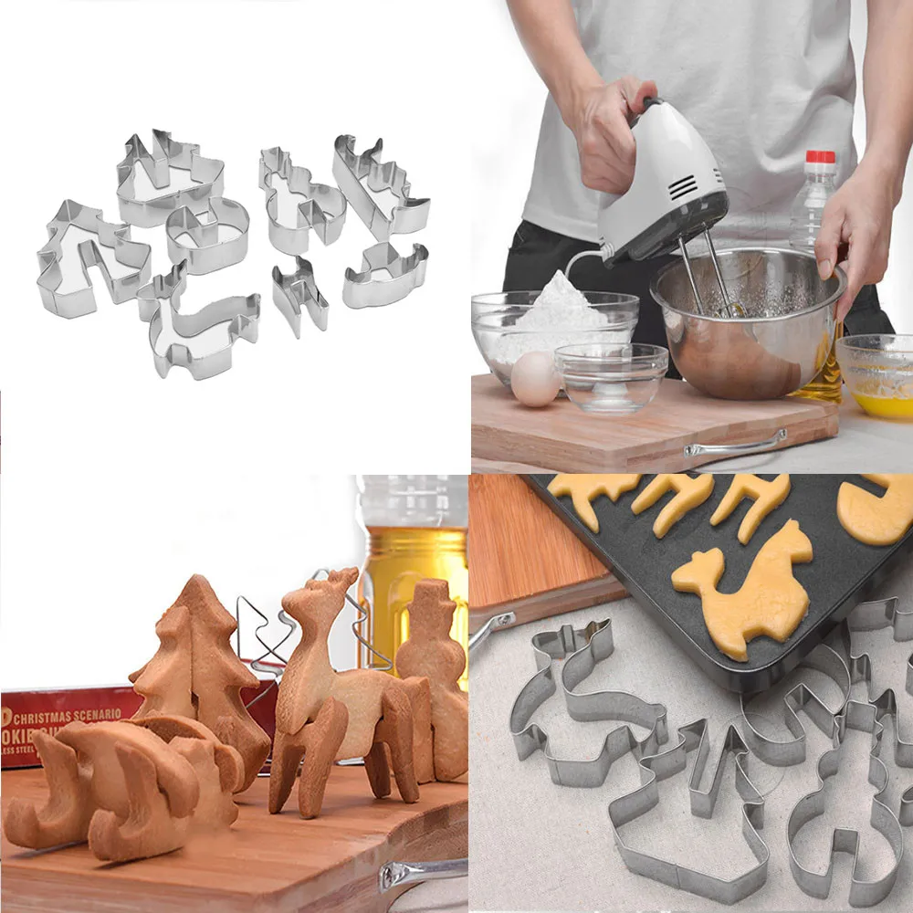 

Animal Biscuits Cookie Cutter Stainless Steel Cutter Safari Silhouette Cake Mold Baking Mould For Cooking Cake Decorating Tools
