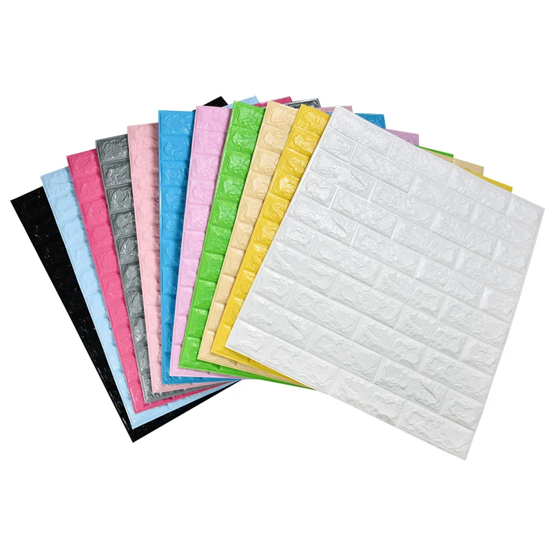 PE Foam 3D Wall Stickers Brick Pattern Waterproof Self Adhesive