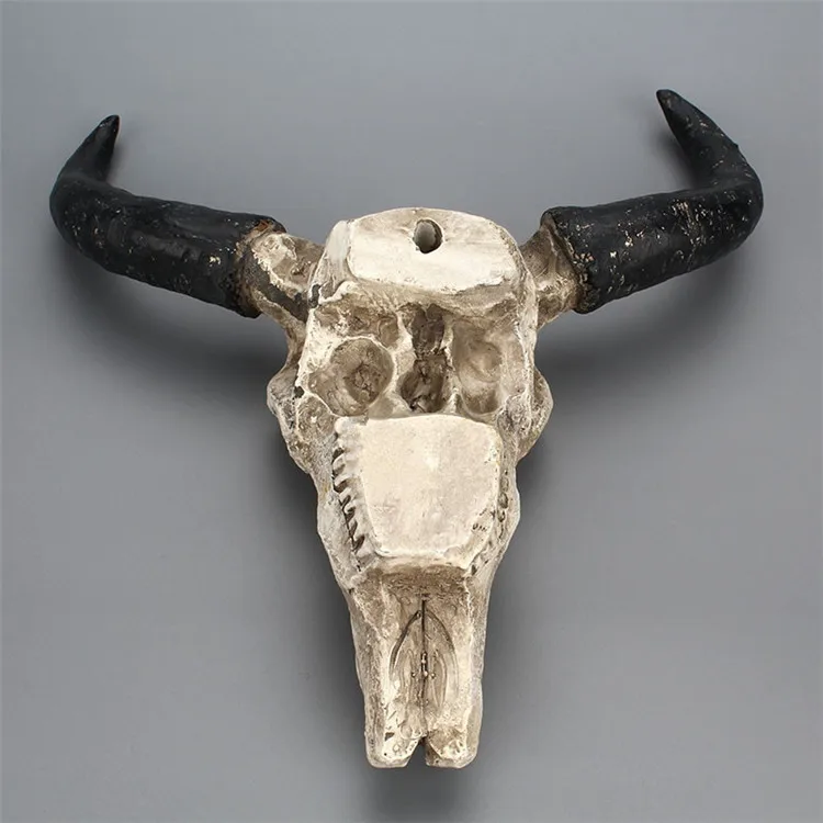 3d Longhorn Cow Resin Skull Head Wall Hanging Decor Home Office
