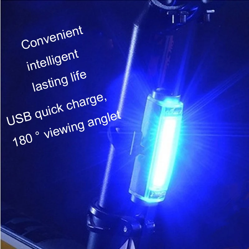 Алюминиевый COB Comet USB Перезаряжаемый велосипедный задний фонарь Водонепроницаемый светодиодный защитный багажник велосипеда Лампа