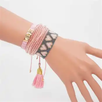 

Go2boho Perles MIYUKI Bracelet Women Jewelry Pink Heart Bracelet Pulseras Mujer Bileklik 2019 Gift