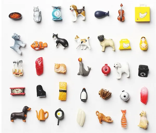 Animals pets fake foods Mini figures fridge magnets - 1