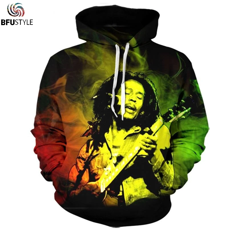 Bob Marley Hoodie Sweatshirt Men 2018 New Fashion Autumn Winter Mens