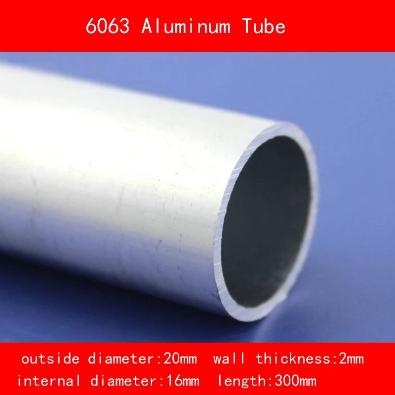 external diameter 20mm internal diameter 16mm wall thickness 2mm Length 300mm 6063 Aluminium Tube AL Pipe DIY Material