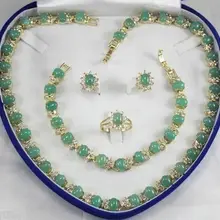 58 женский подарок настоящая Серьга браслет ожерелье кольцо+ коробка