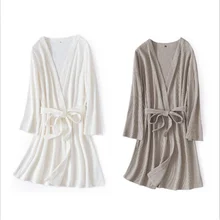 Весенние брендовые вафельные халаты, новые пижамы для влюбленных, мужской хлопковый Халат, парный халат с длинными рукавами, мужской Халат с v-образным вырезом и поясом