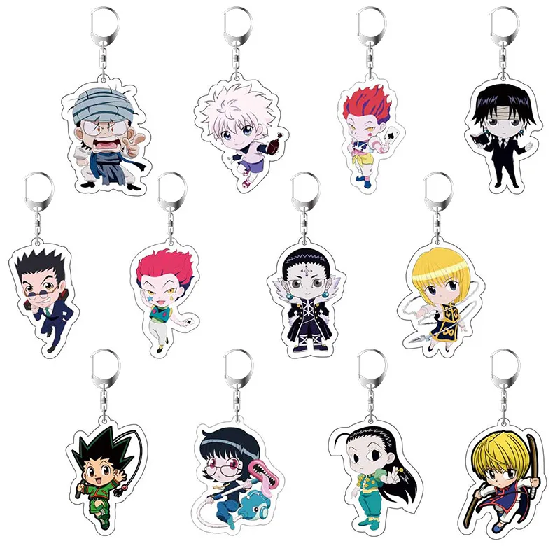 

HUNTER x HUNTER Anime Killua Zoldyck Kurapika Key Chains Two-sided Keychain Cosplay Acrylic Pendant Keyring