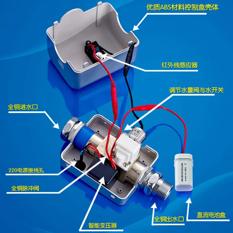 Настенный AC220V/DC6V Туалет тип «напольная чаша с автоматическим сенсором с ручной тип штампованной детали стул Клапан Промывки с регулировкой, J18108