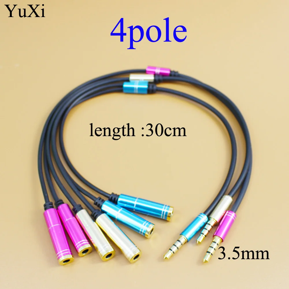 Юйси Наушники Splitter кабель 3,5 мм Jack Male 1 до 2 Женский Dual Y разветвитель для наушников аудио кабель адаптер