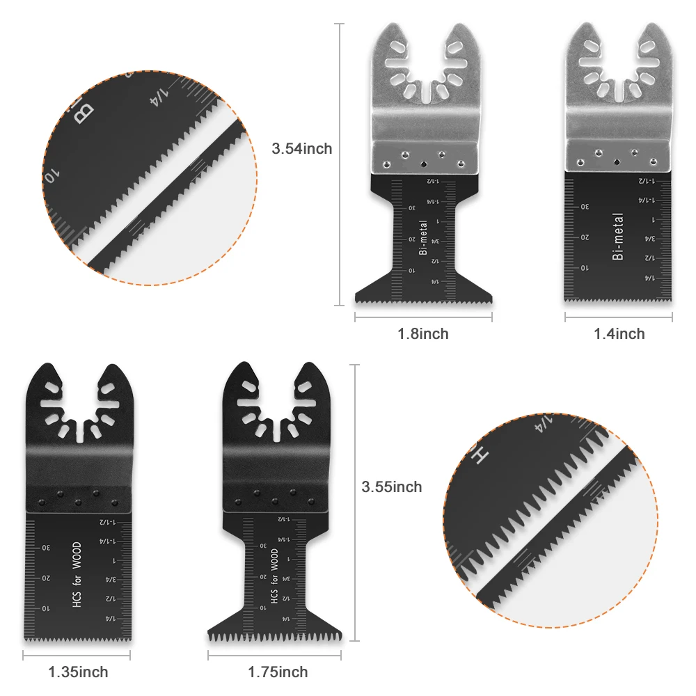 20 шт многофункциональное биметаллическое прецизионное пильное полотно Осциллирующее мультитульное пильное полотно для резки твердых деревянных ПВХ многофункциональных инструментов 29