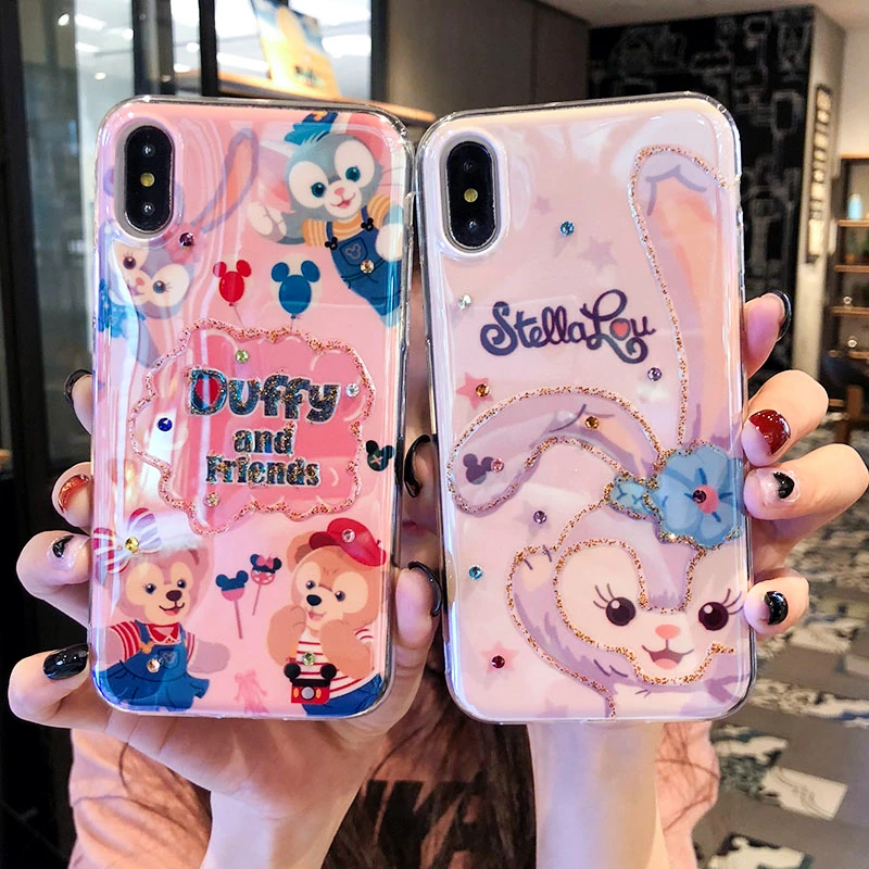 Для iphone XS max XR X bling Duffy ShellieMay мягкий чехол для iphone 8 plus 7 P 6SP 7 8 6 S милый блестящий чехол+ подвесной ремешок