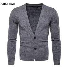 Свитер Для мужчин бренд в сдержанном стиле, с v-образным вырезом, свитер, пальто, кардиган мужской сплошной Цвет тонкий мужской кардиган свитер пальто мужской кардиган Для мужчин
