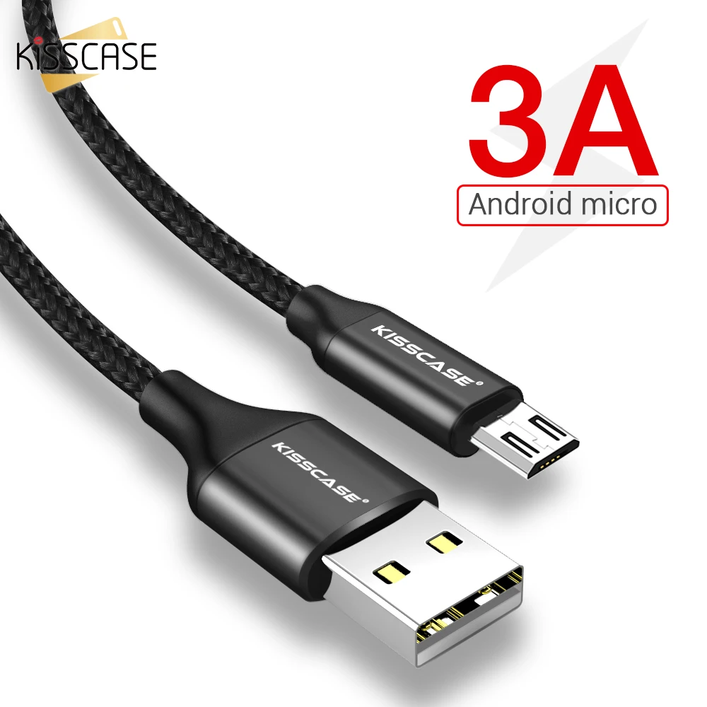 KISSCASE Micro USB кабель для huawei P10 для Redmi Note 5 Реверсивный Micro USB кабель для зарядки и передачи данных для телефона samsung S7 USB кабель