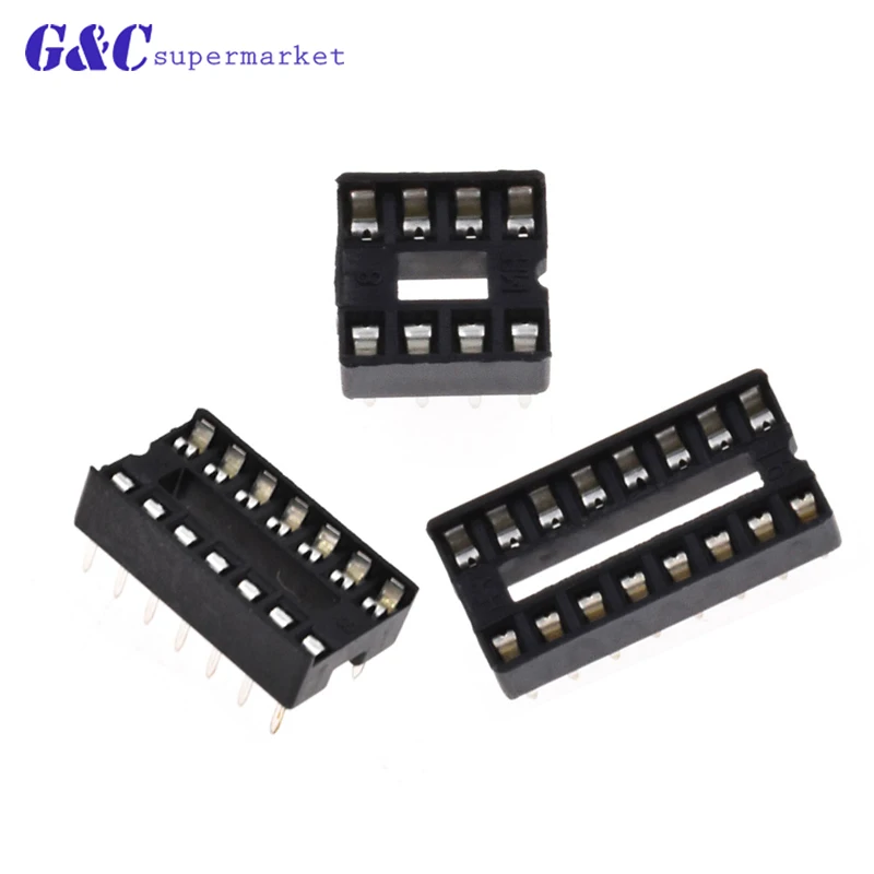 

50PCS DIP IC Socket Adaptor PCB Solder Type DIP Socket 8PIN 14PIN 16PIN DIY