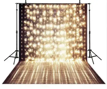 

5X7ft Shiny Stage Photography Backdrops Custom a String of Festive Lights Wedding Vinyl Background for Photo Studio CM-6904