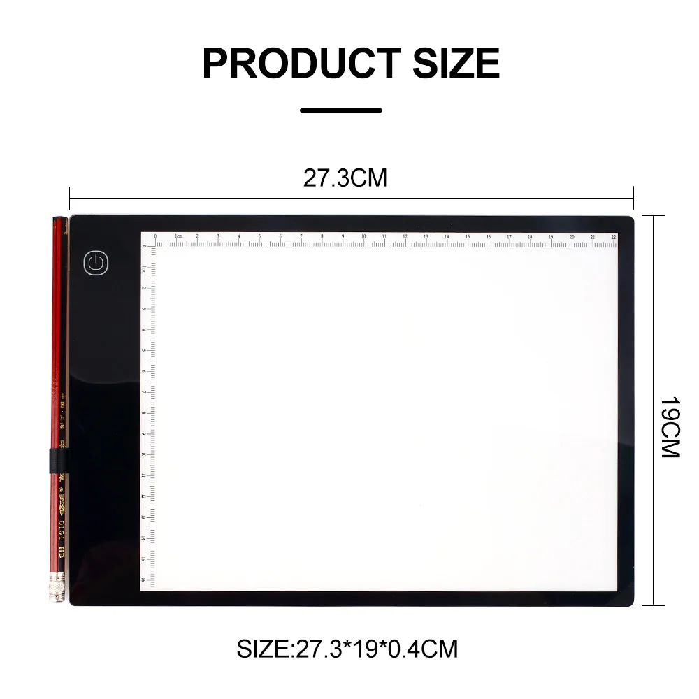 1 шт. A4 цифровой графический планшет для рисования+ ручка светодиодный светильник, коробка для отслеживания, копировальная бесступенчатая Затемняющая доска, живопись, письменный стол