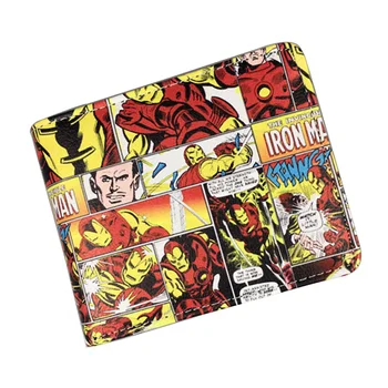 

Marvel DC Comics Ironman Purse Anime Cartoon Iron Man Wallets Super Hero Dollar Price Money Bags carteira Boy Girl Short Wallet
