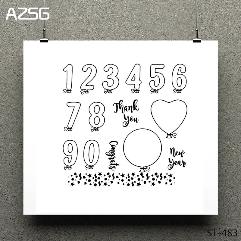 

Digital balloon Clear Stamps/seal for DIY Scrapbooking/Card Making/Photo Album Decoration Supplies