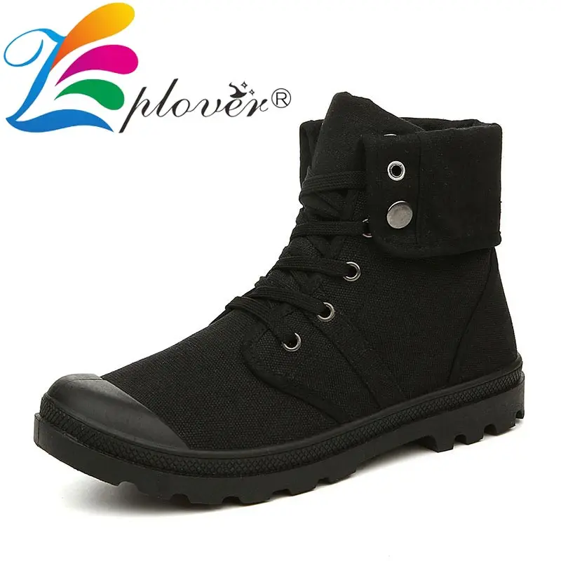 

Autumn Winter Men Canvas Boots Army Combat Style Fashion Shoes Men High-top Military Ankle Boots Men's Shoes Comfortable Sneaker
