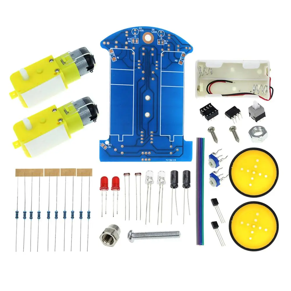

JMT Intelligent Tracking Smart Car Chassis Kit Trace Intelligent Track Line Car Fun Electronic Production DIY Kit Practice