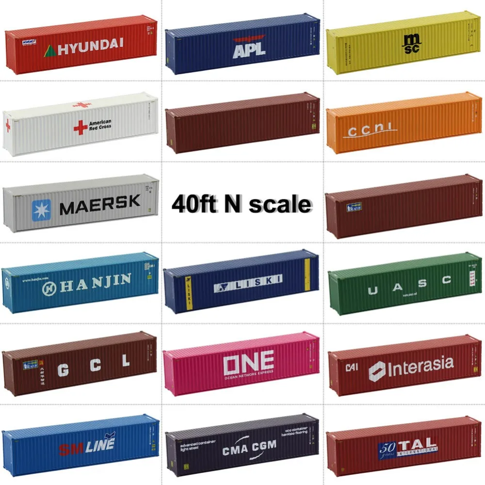 40ft Containers Shipping Container Freight Car N Scale Model Trains lot