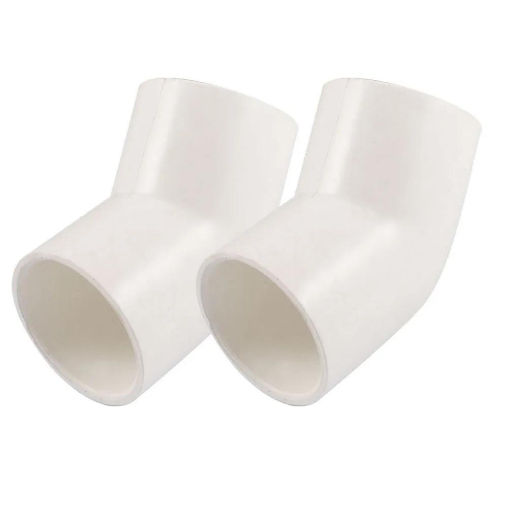 

PVC-U 40mm Drainage Pipe Adapter Connector 45 Degree Elbow White 2 Pcs